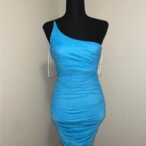 Princess Polly Vibrant Blue One-Shoulder Dress